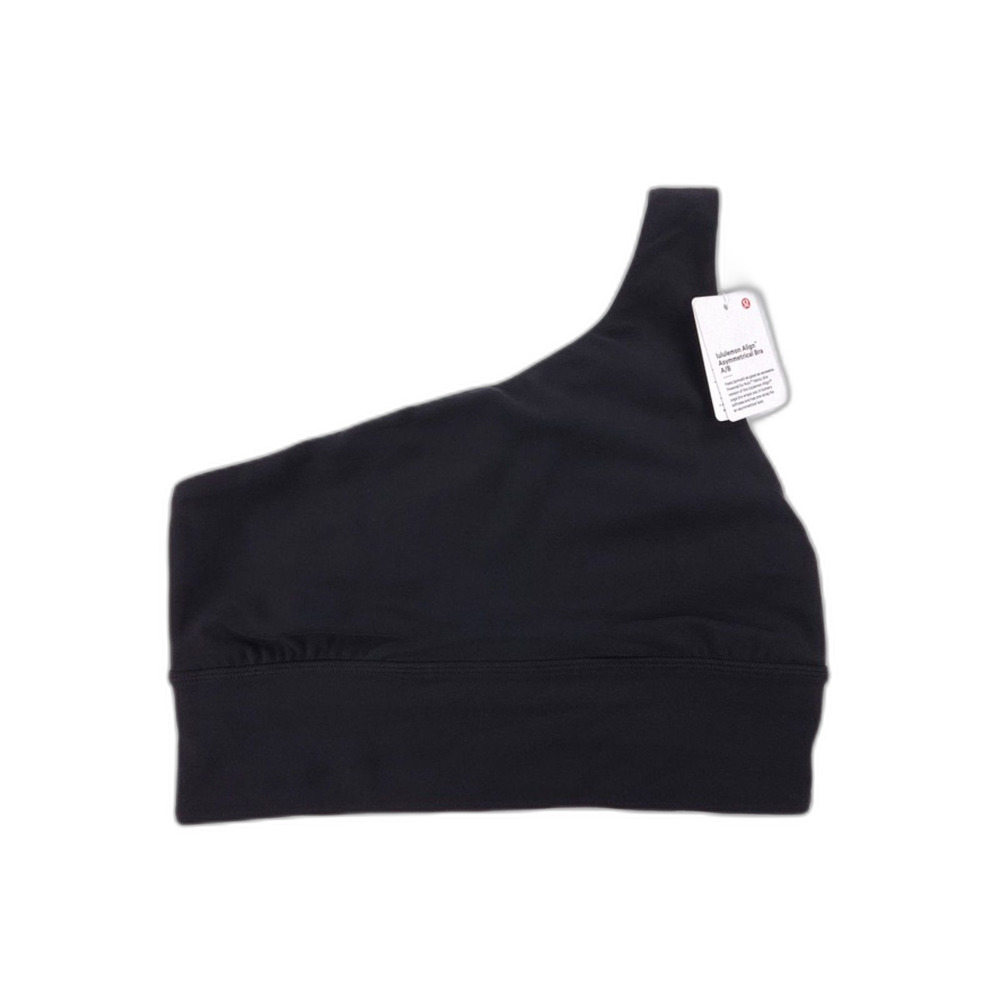 NEW Lululemon Align Asymmetrical Bra Light Support A/B Cup Black Clean Girl Yoga